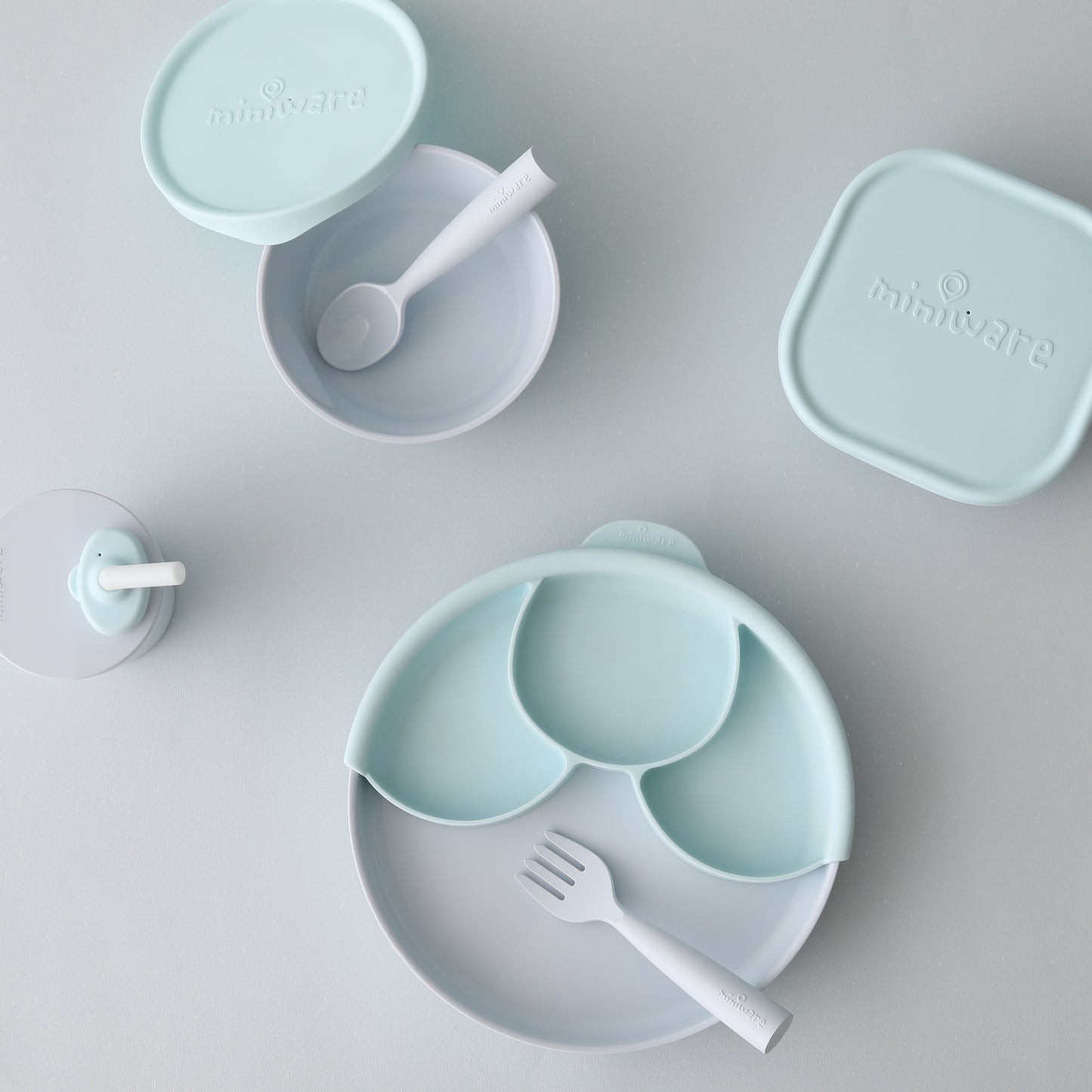 Healthy Meal Sett - Diskar 2in1 - Aqua/Aqua