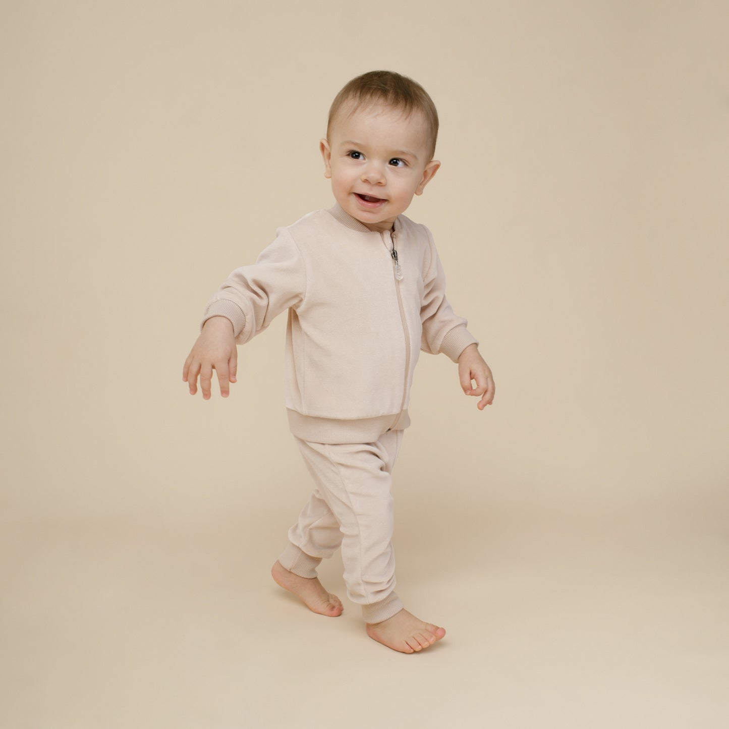 Velour Ungbarna Buxur - Lovely Day Beige