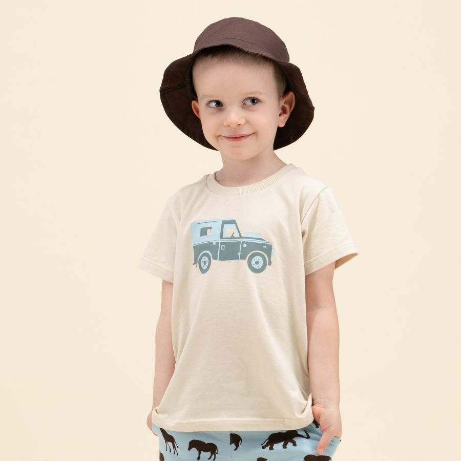 Stuttermabolur - Safari Beige Car T-shirt