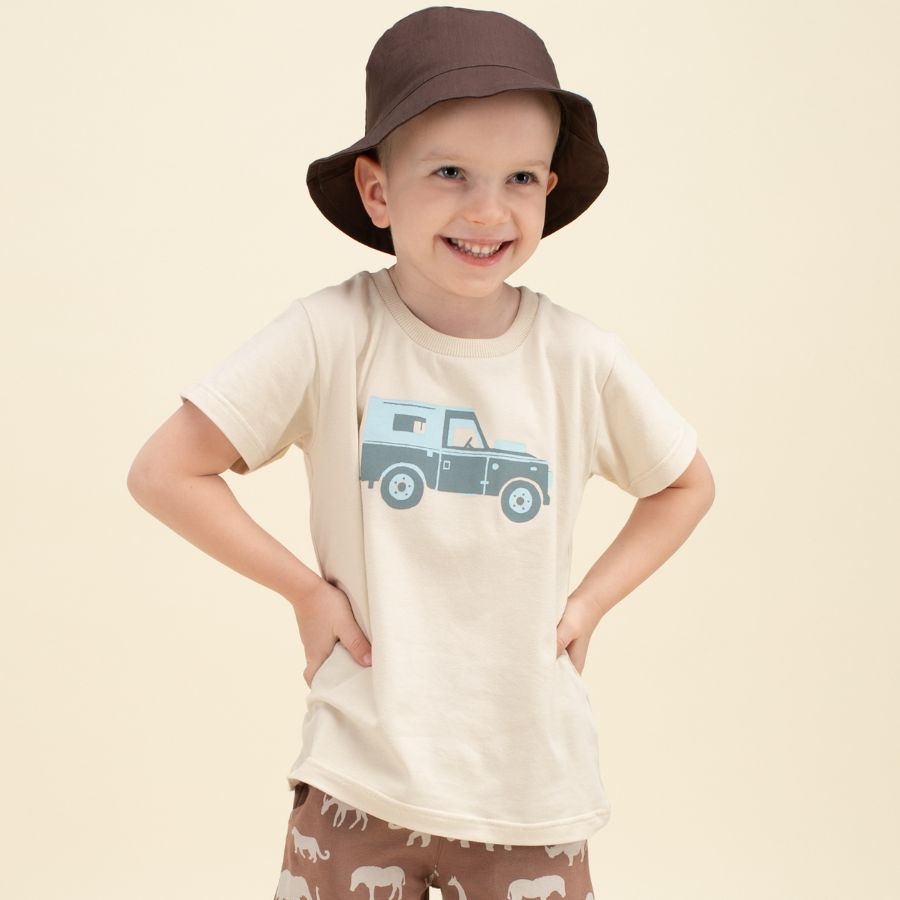 Stuttermabolur - Safari Beige Car T-shirt