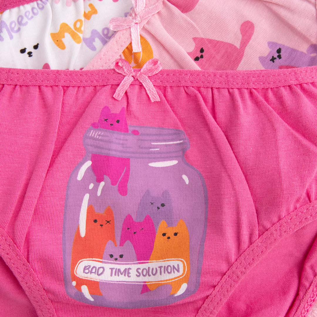 Nærbuxur - 3pcs - Pink Cats