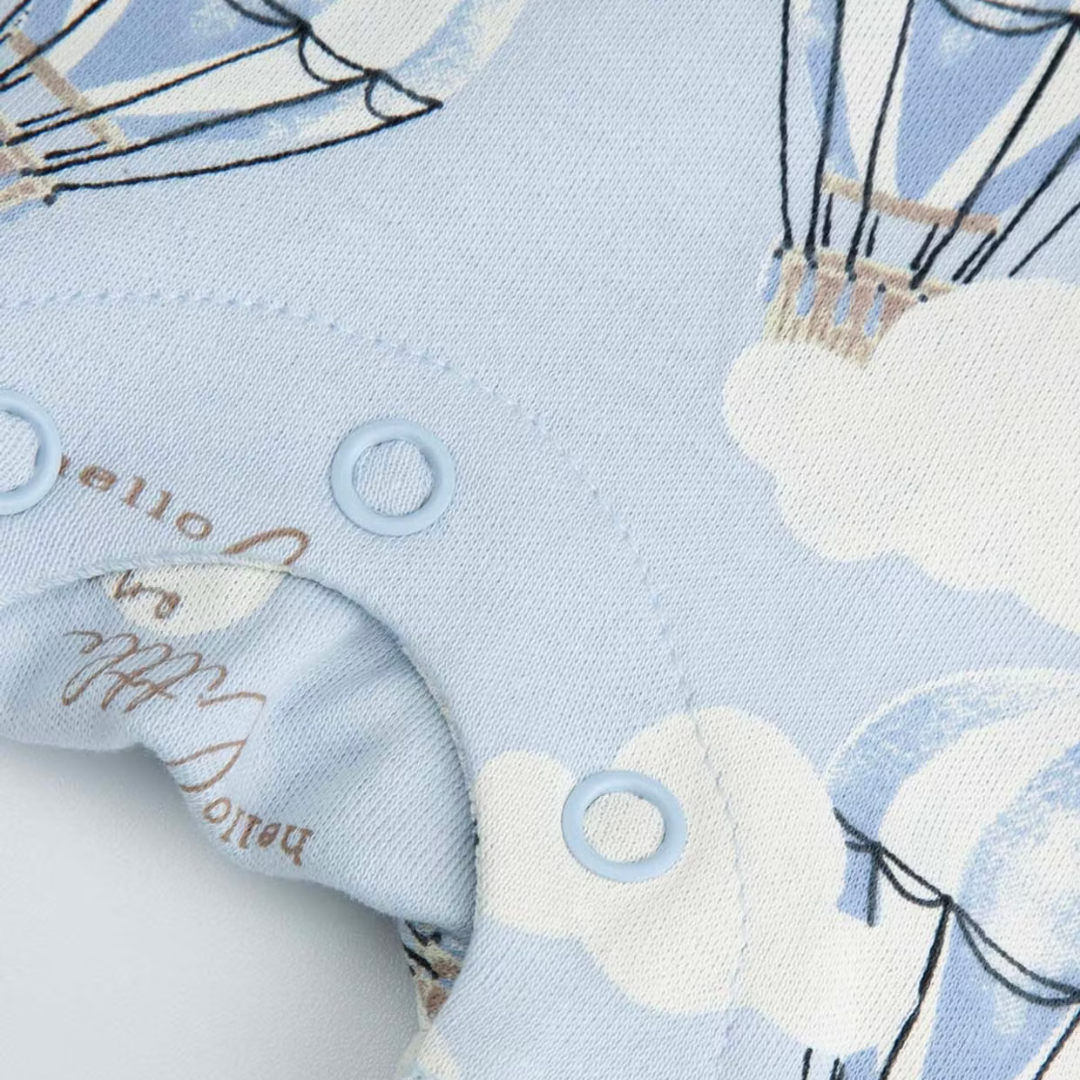 Short Sleeve Romper - Blue Balloons