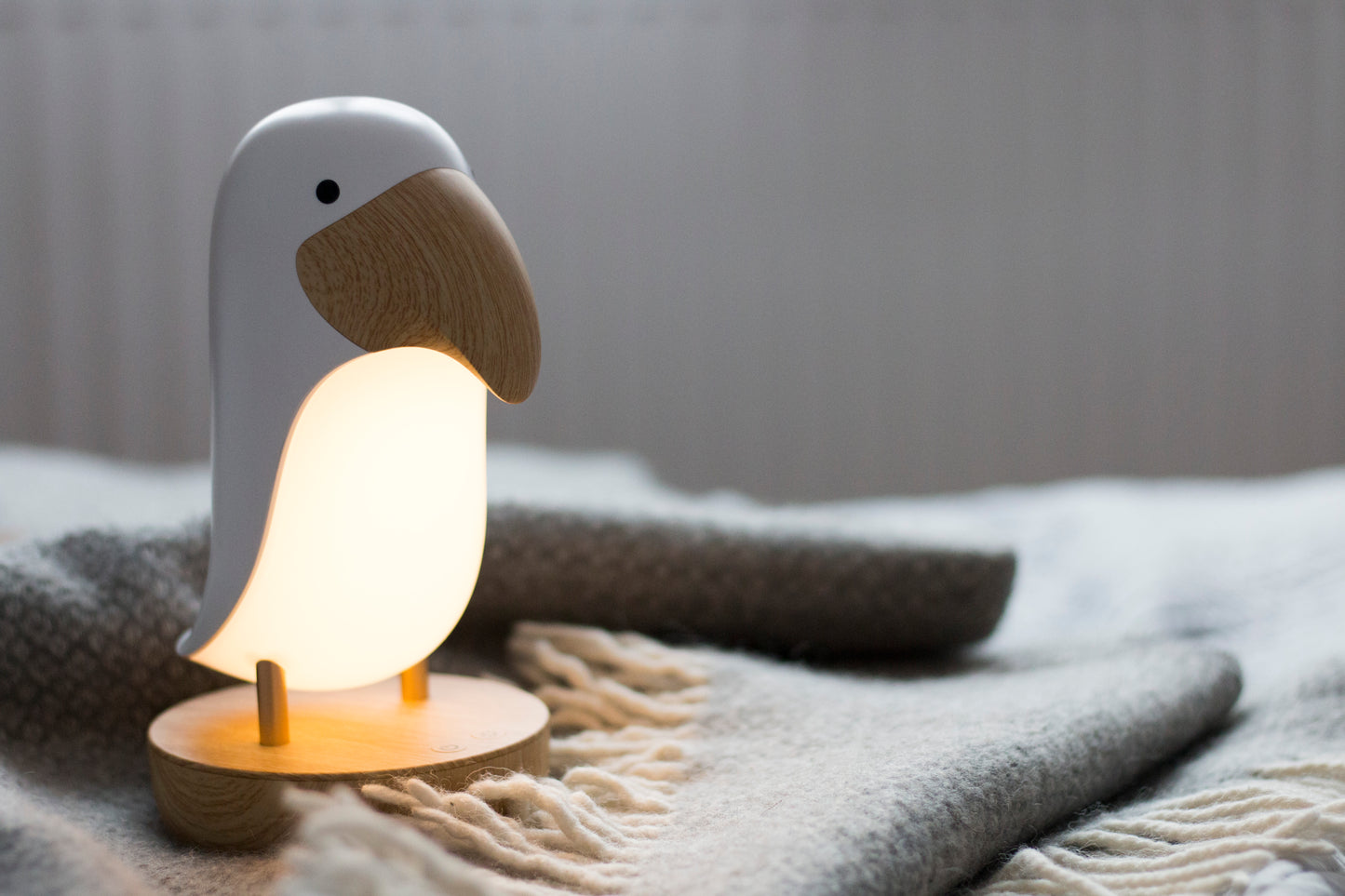 Puffin Lampi með bluetooth-hátalara - White