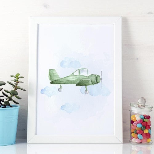 Veggspjald - Airplane- stærð 30x40cm