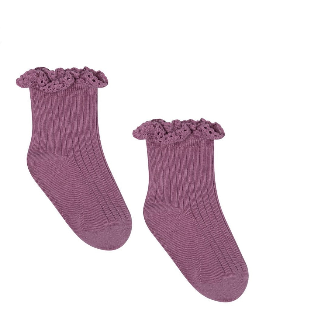 Sokkar með blúndu - Violet