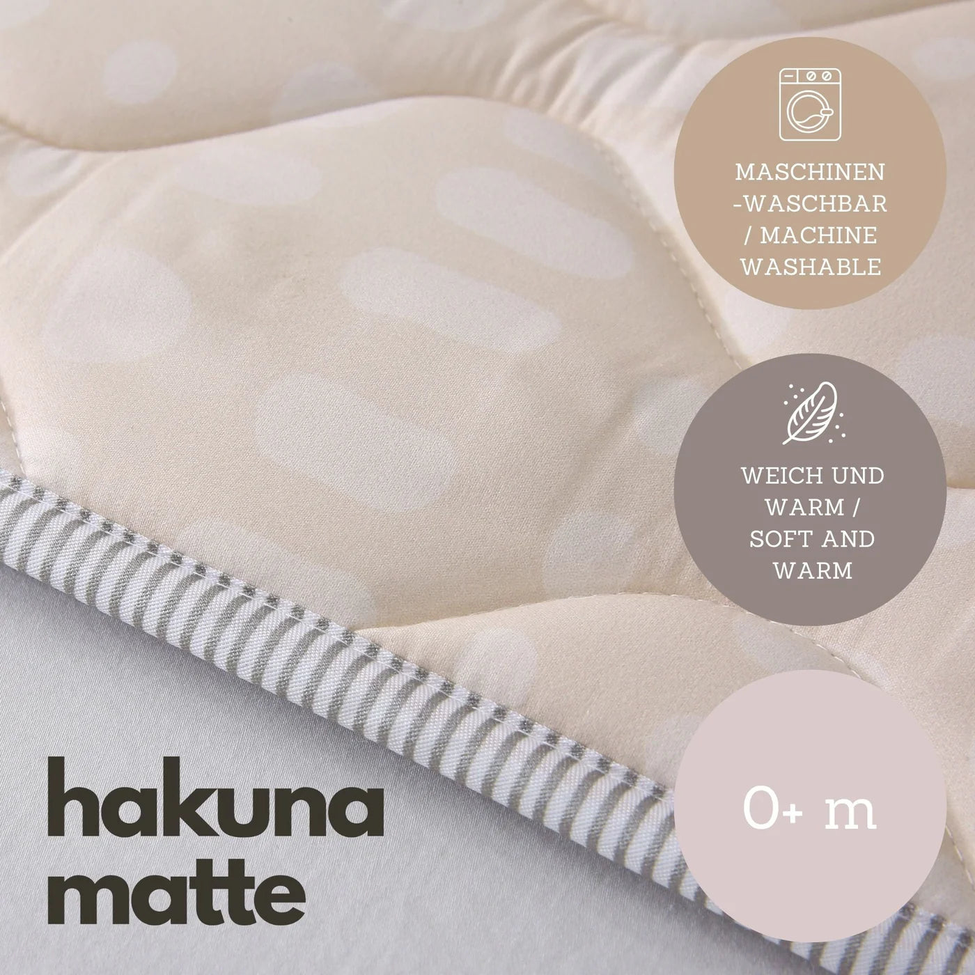 Quilted Leikmotta - Beige 127/127cm