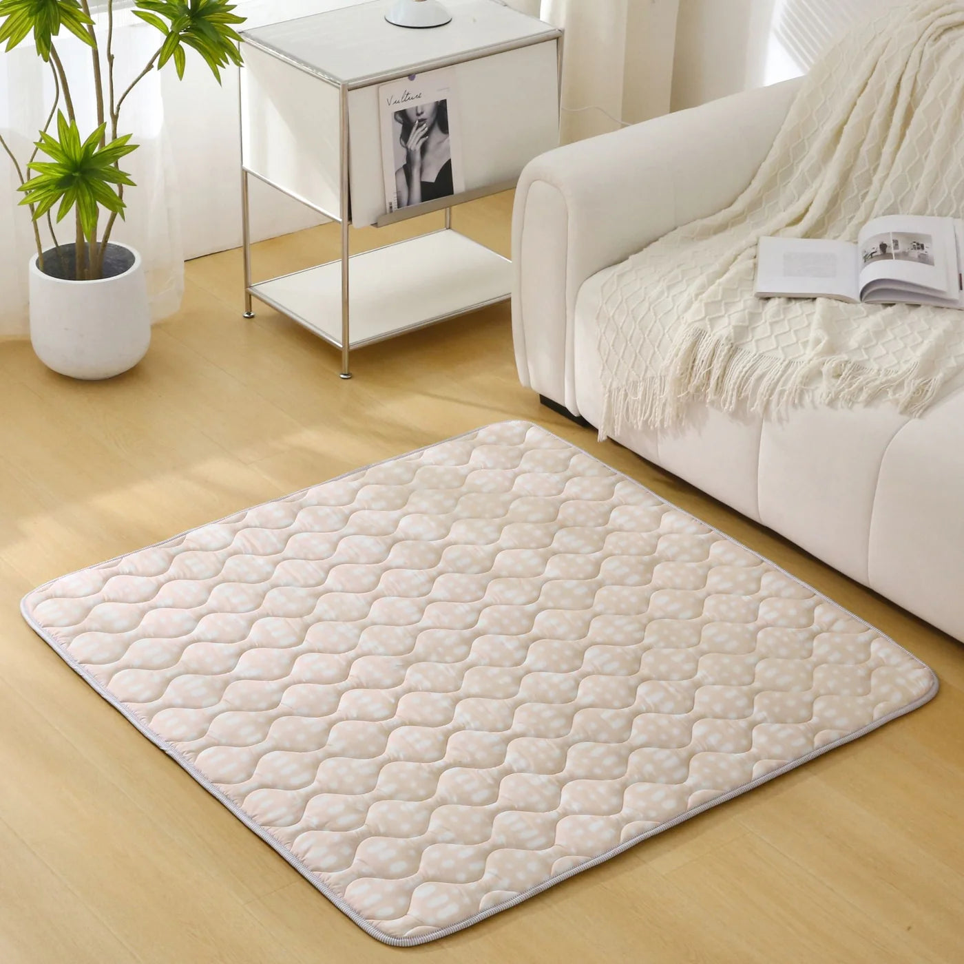 Quilted Leikmotta - Beige 127/127cm