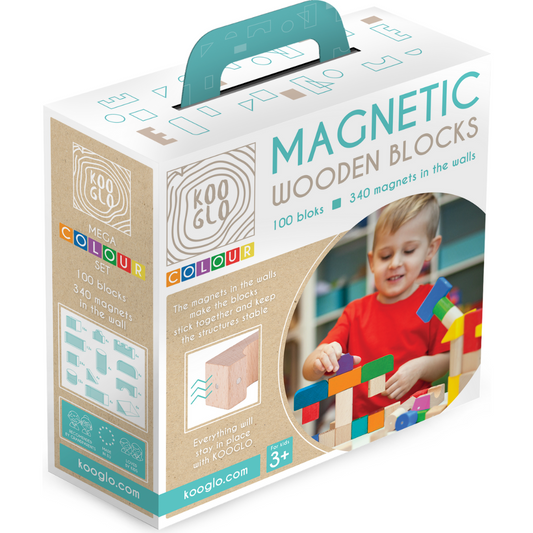 Kooglo Magnetic Trékubbar Mega - 100stk - Colour