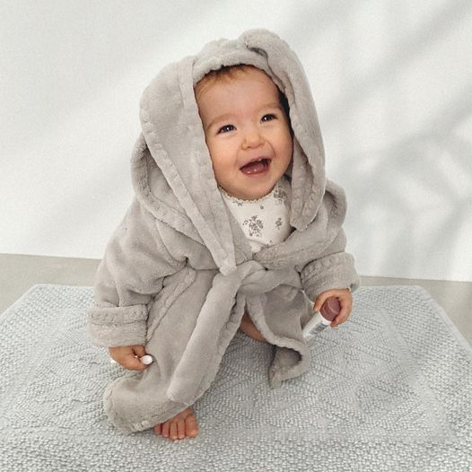 Baðsloppur - Bunny Gray