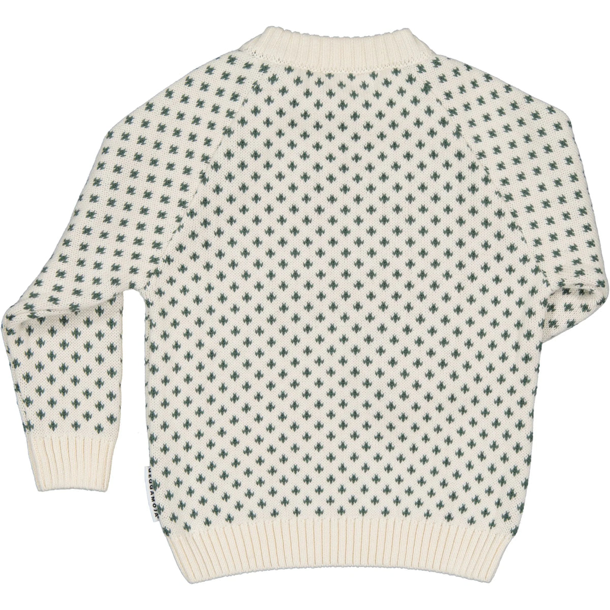 Peysa - Knitted Sweater Offwhite/green