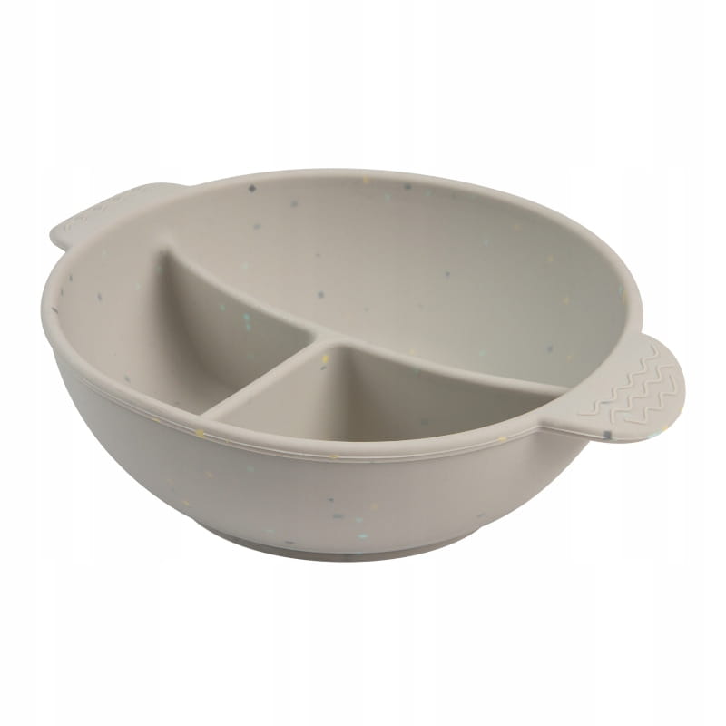 Sílikon Skál - Suction Bowl Divider 360ml - Gray Dots