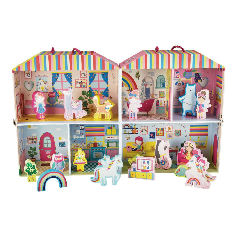 Leikbox með tré fígúrur - Rainbow Fairy