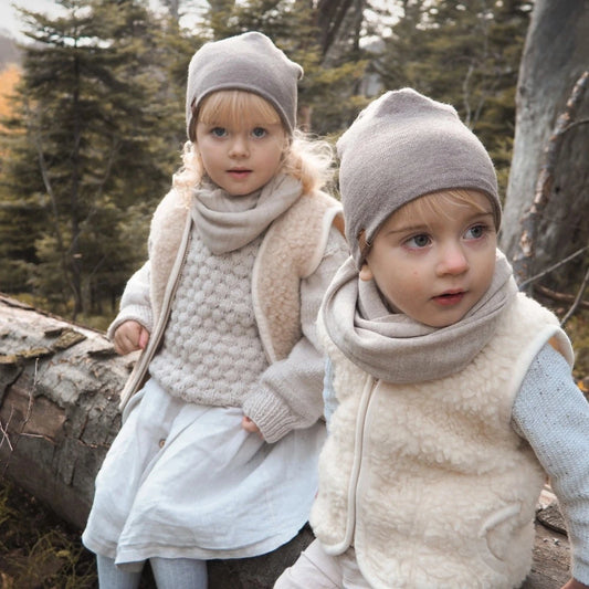 Viðsnúaleg ullarhúfa Beige - Brown