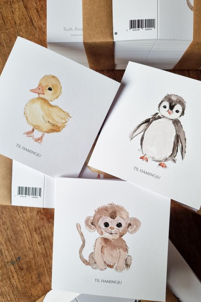 Til hamingju Kort - Watercolor by Ruth