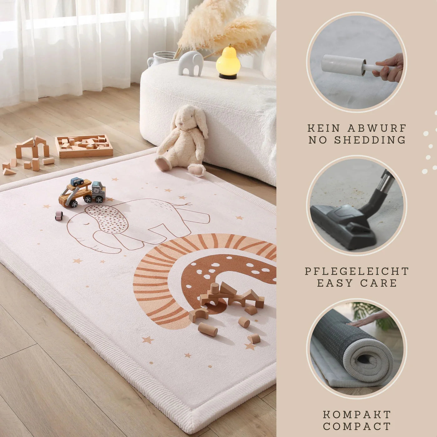 Motta - Cloud Soft Rainbow Elephant 170x120cm
