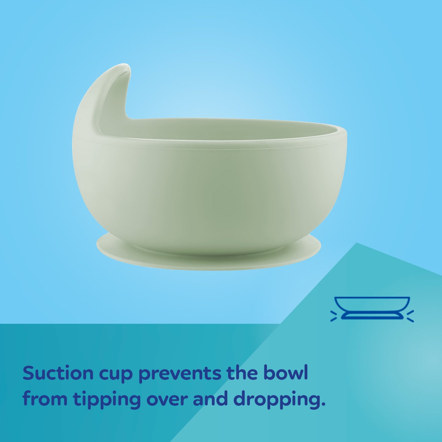 Sílikon Skál - Suction Bowl 330ml - Green