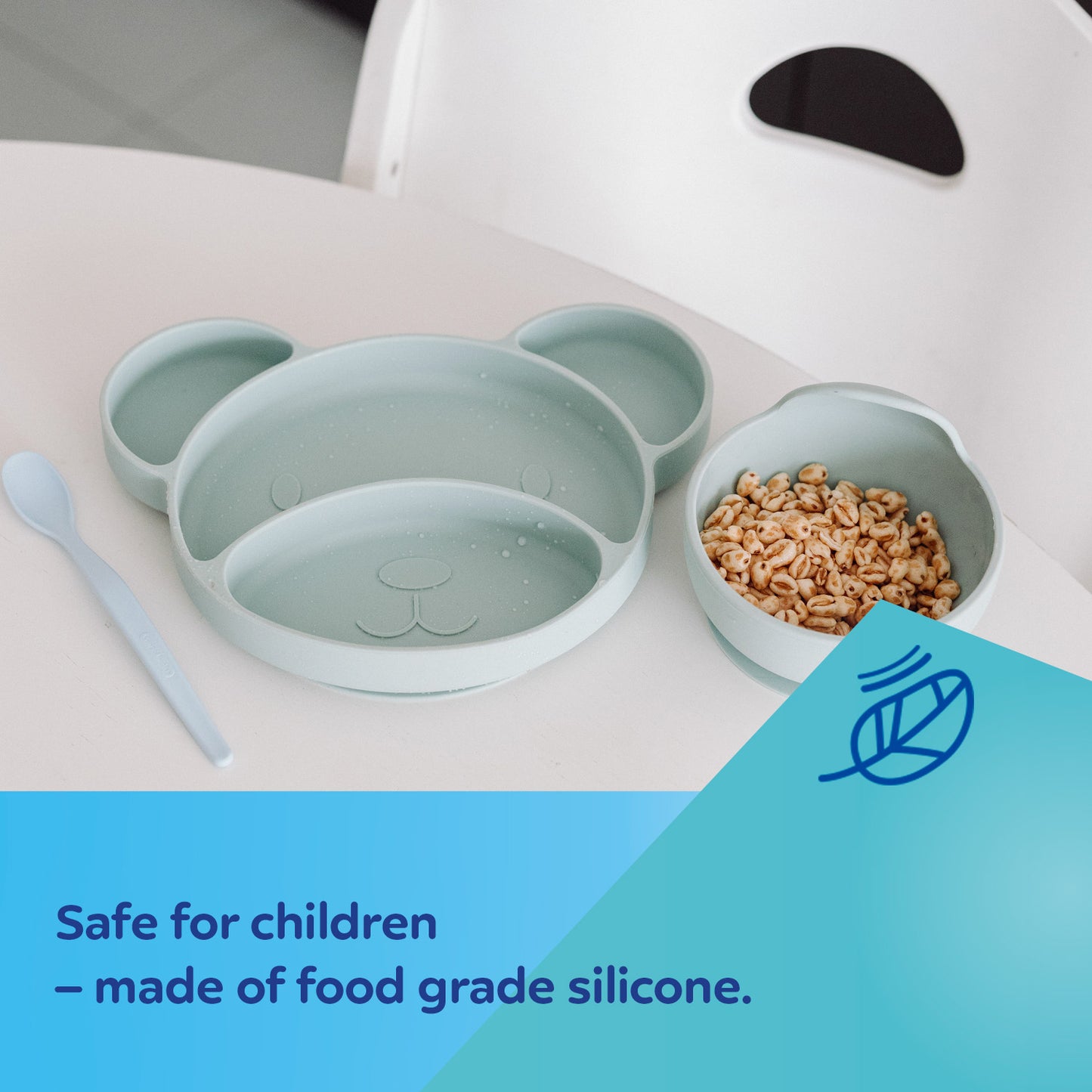 Sílikon Skál - Suction Bowl 330ml - Green