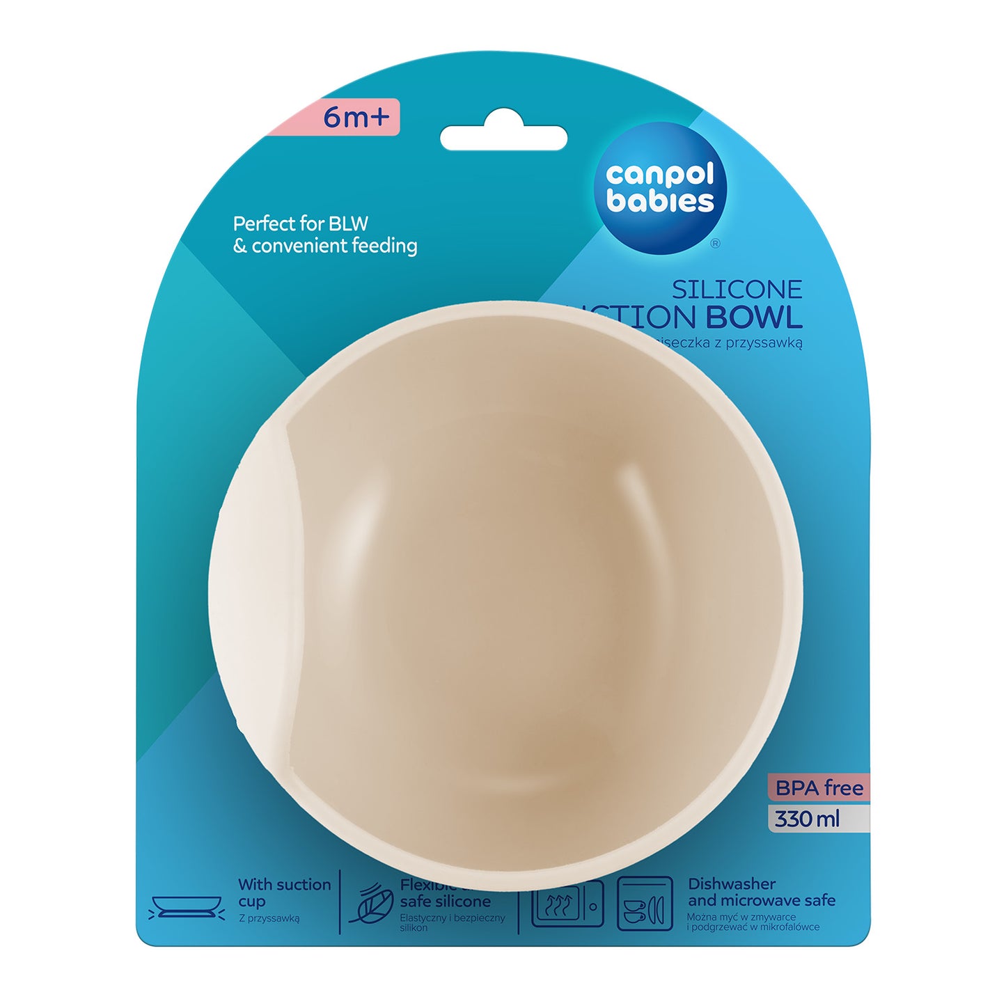 Sílikon Skál - Suction Bowl 330ml - Cream