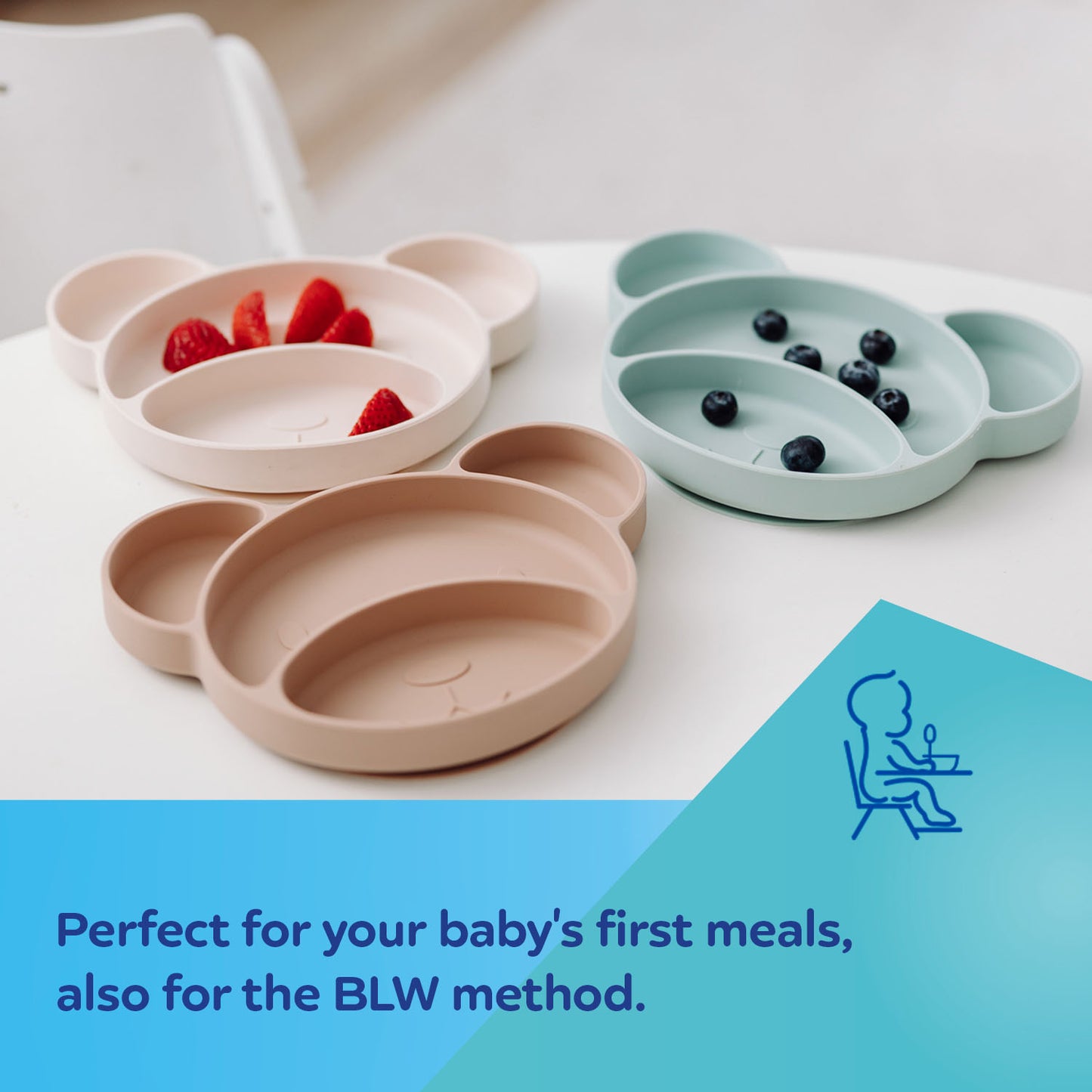 Sílikon Diskur - Suction Plate Divider - Cream Bear