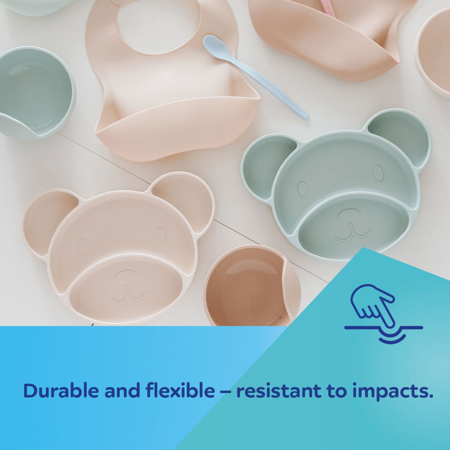 Sílikon Diskur - Suction Plate Divider - Cream Bear