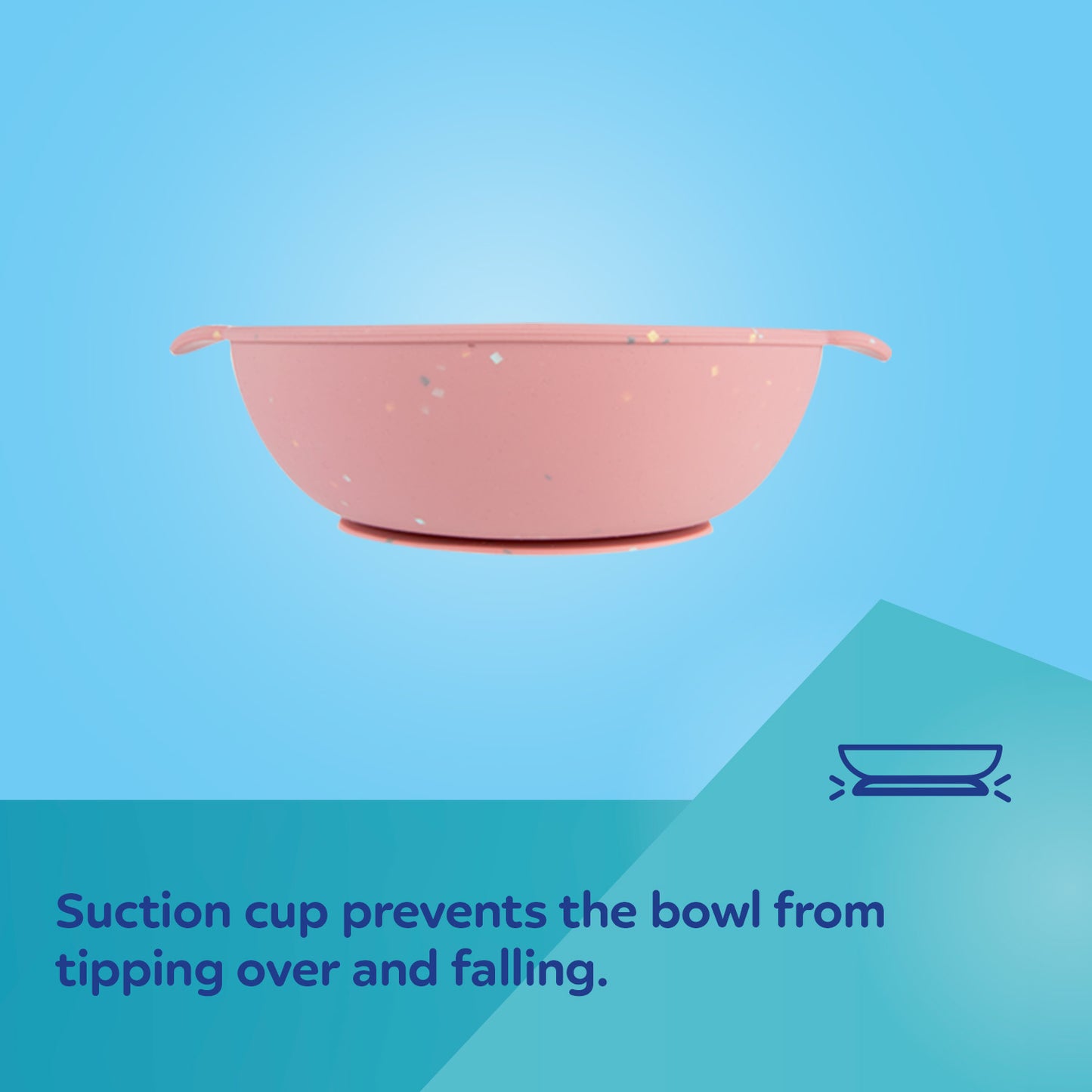 Sílikon Skál - Suction Bowl Divider 360ml - Pink Dots