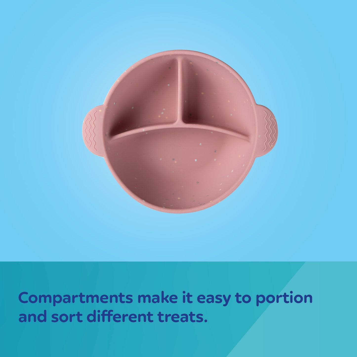 Sílikon Skál - Suction Bowl Divider 360ml - Pink Dots