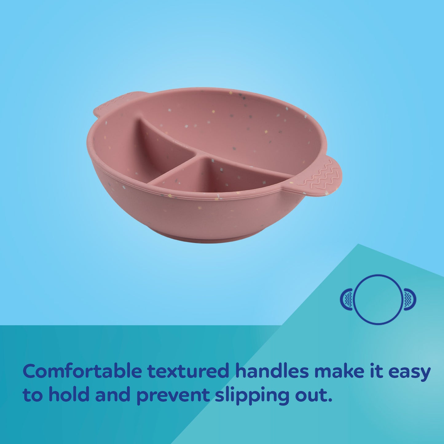 Sílikon Skál - Suction Bowl Divider 360ml - Pink Dots