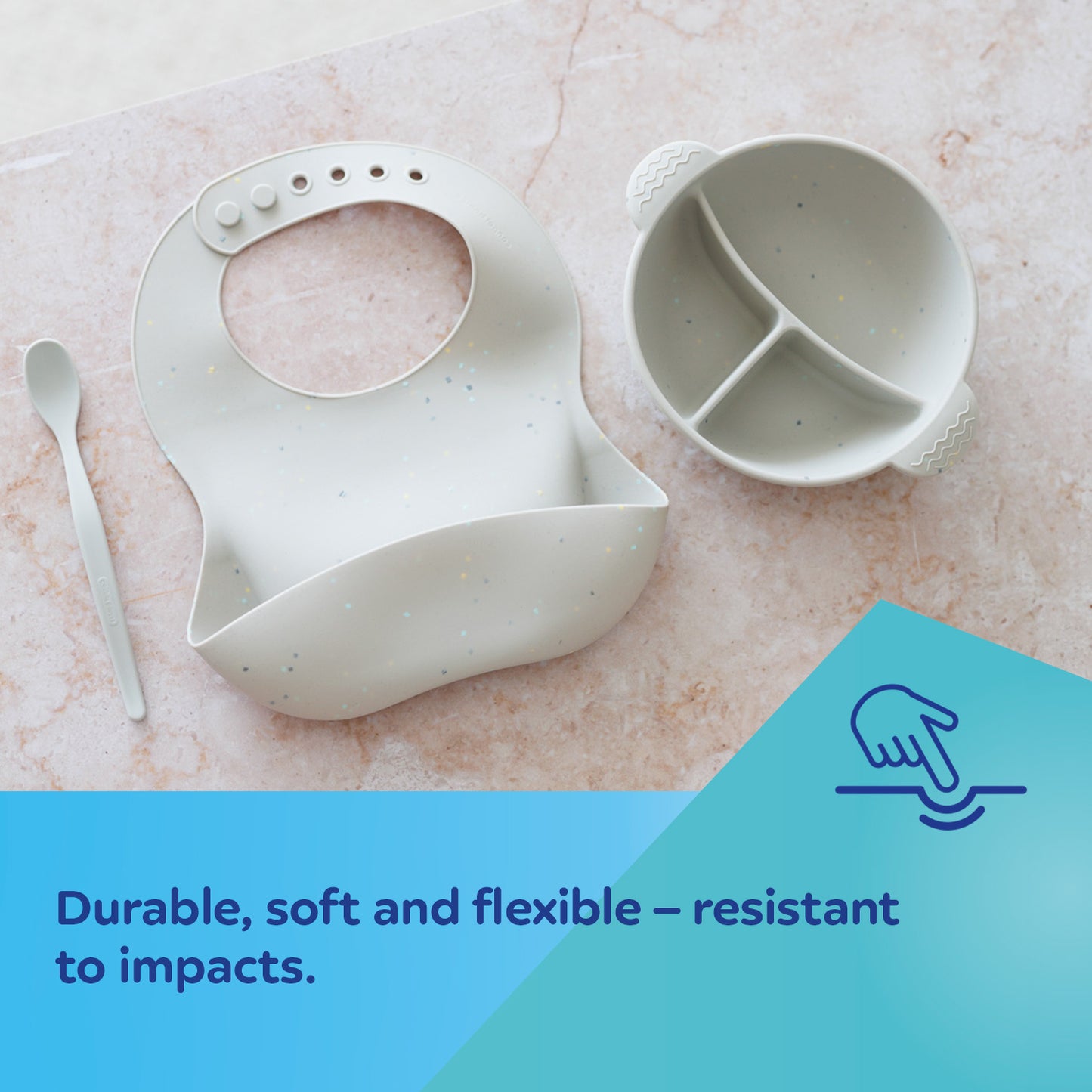 Sílikon Skál - Suction Bowl Divider 360ml - Pink Dots