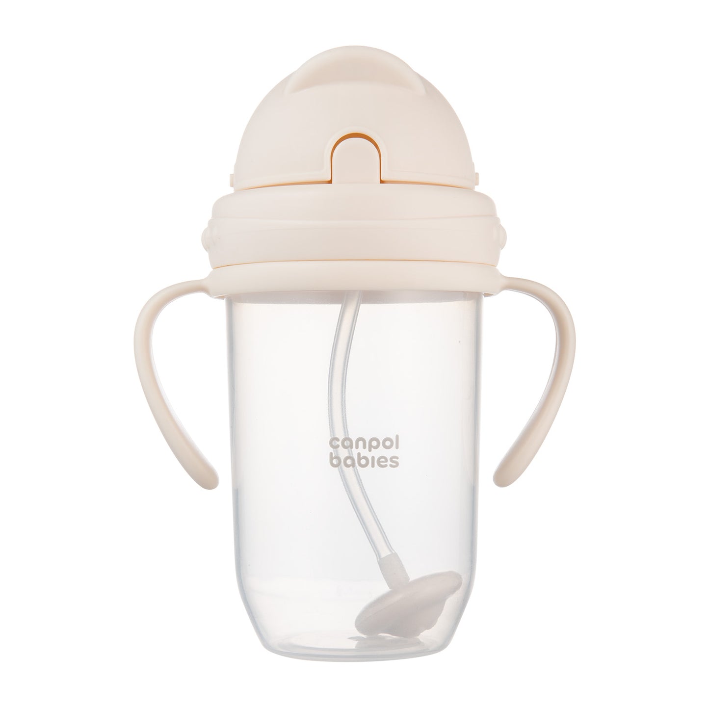 Glas með röri Non-spill Cup with weighted straw 270ml - Pastel Cream