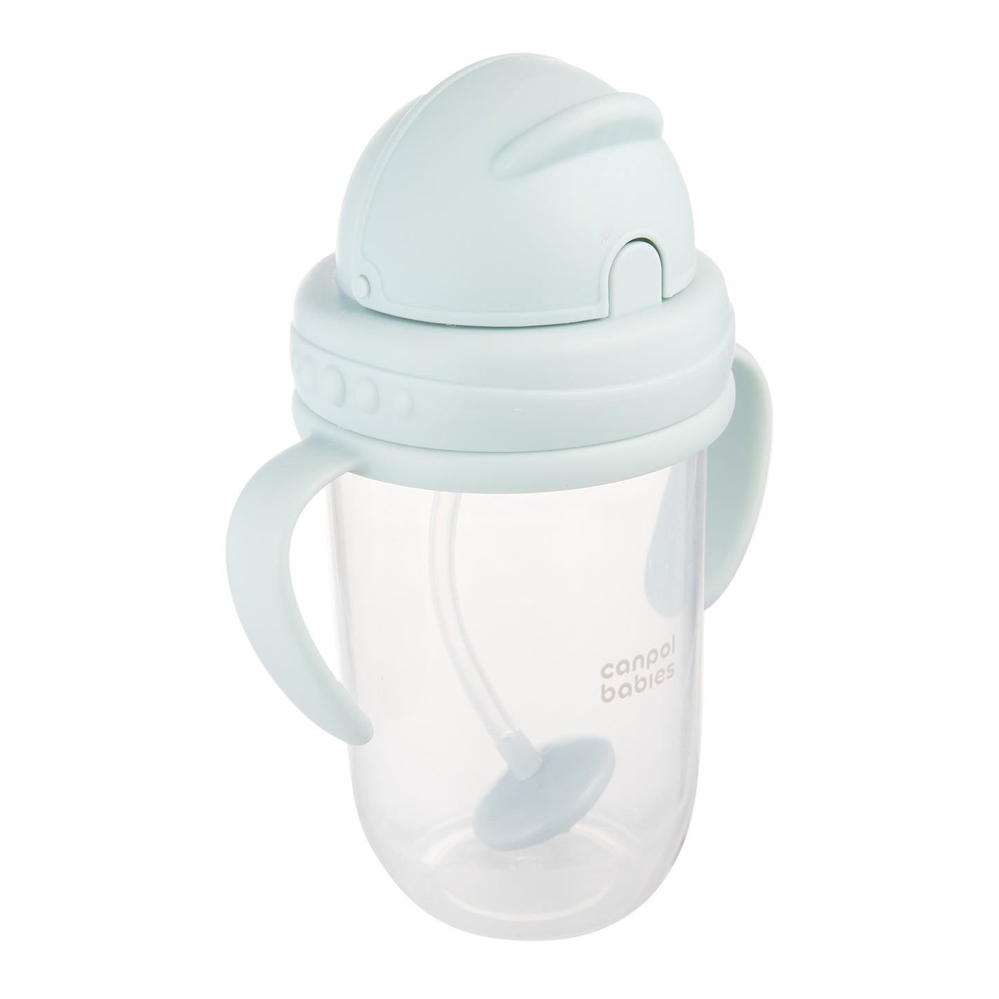 Glas með röri Non-spill Cup with weighted straw 270ml - Pastel Green