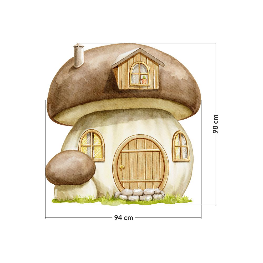 Vegglímmiði - Mushroom House
