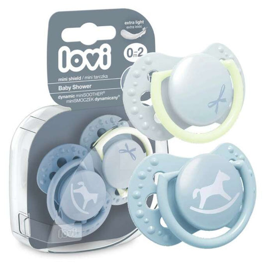 LOVI Dynamic Sílikon Snuð Newborn Boy 2 í boxi 0-2 mánaða