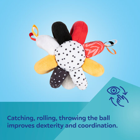 Mjúkur Bolti með hringlu - Sensory Ball BabiesBoo