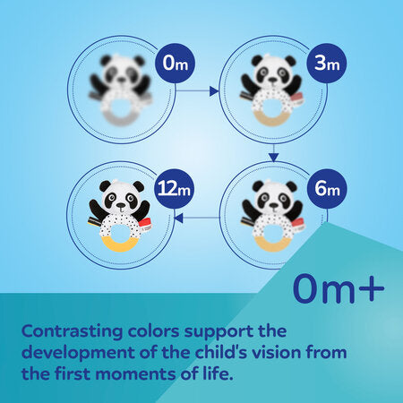 Mjúk Bók - XL High Contrast Sensory Soft Activity Book - Panda & Friends