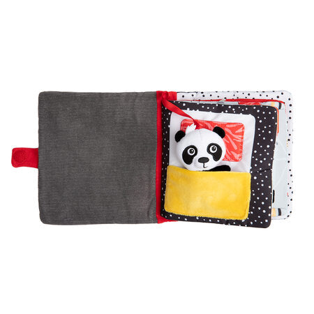 Mjúk Bók - XL High Contrast Sensory Soft Activity Book - Panda & Friends
