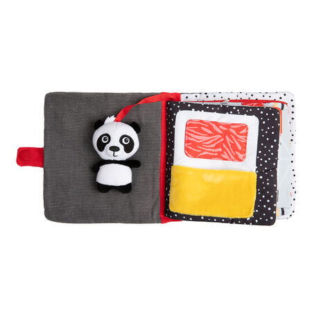 Mjúk Bók - XL High Contrast Sensory Soft Activity Book - Panda & Friends