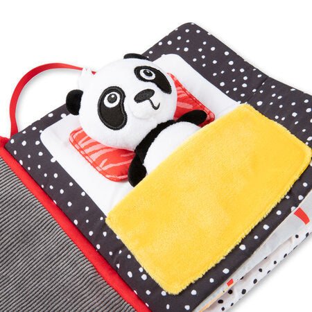 Mjúk Bók - XL High Contrast Sensory Soft Activity Book - Panda & Friends