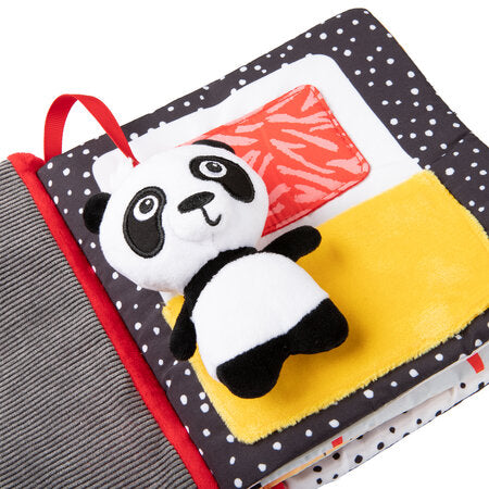 Mjúk Bók - XL High Contrast Sensory Soft Activity Book - Panda & Friends