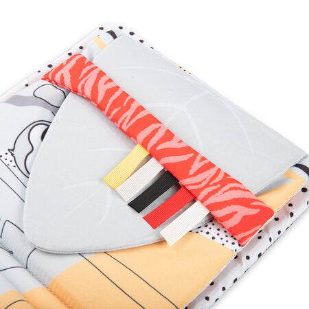 Mjúk Bók - XL High Contrast Sensory Soft Activity Book - Panda & Friends