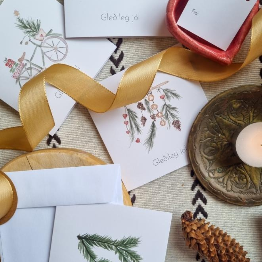 Jólakort með 5stk í pakka