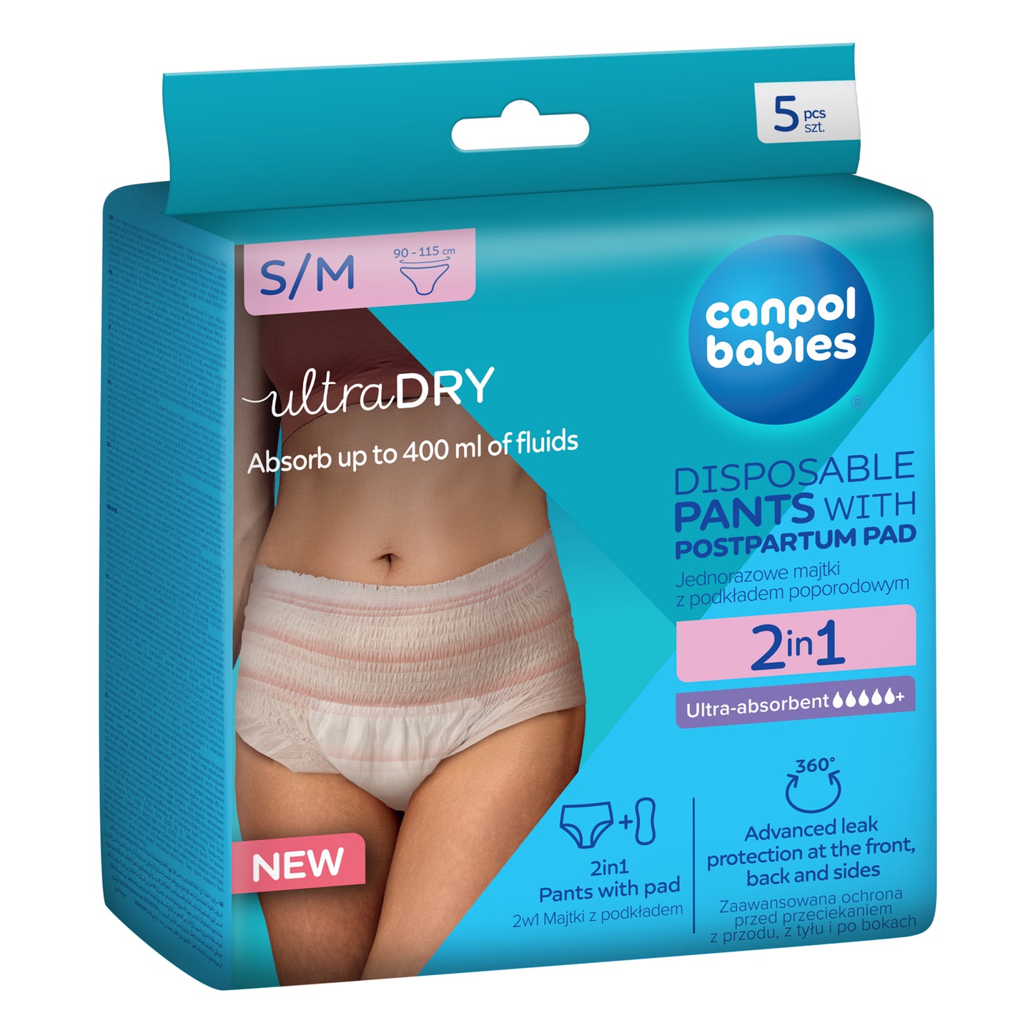 2in1 Postpartum Pants with Pad S/M - 5 pcs