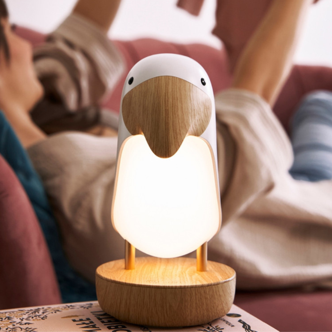 Puffin Lampi með bluetooth-hátalara - White