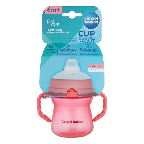 Drykkjarmál - First Cup with Silicone Spout 150ml Pink