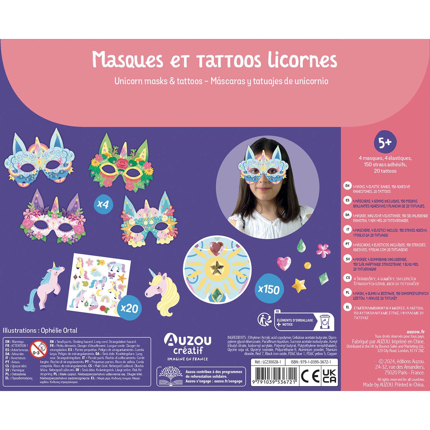 Activity Kit - Masks and Tattoos - Unicorn