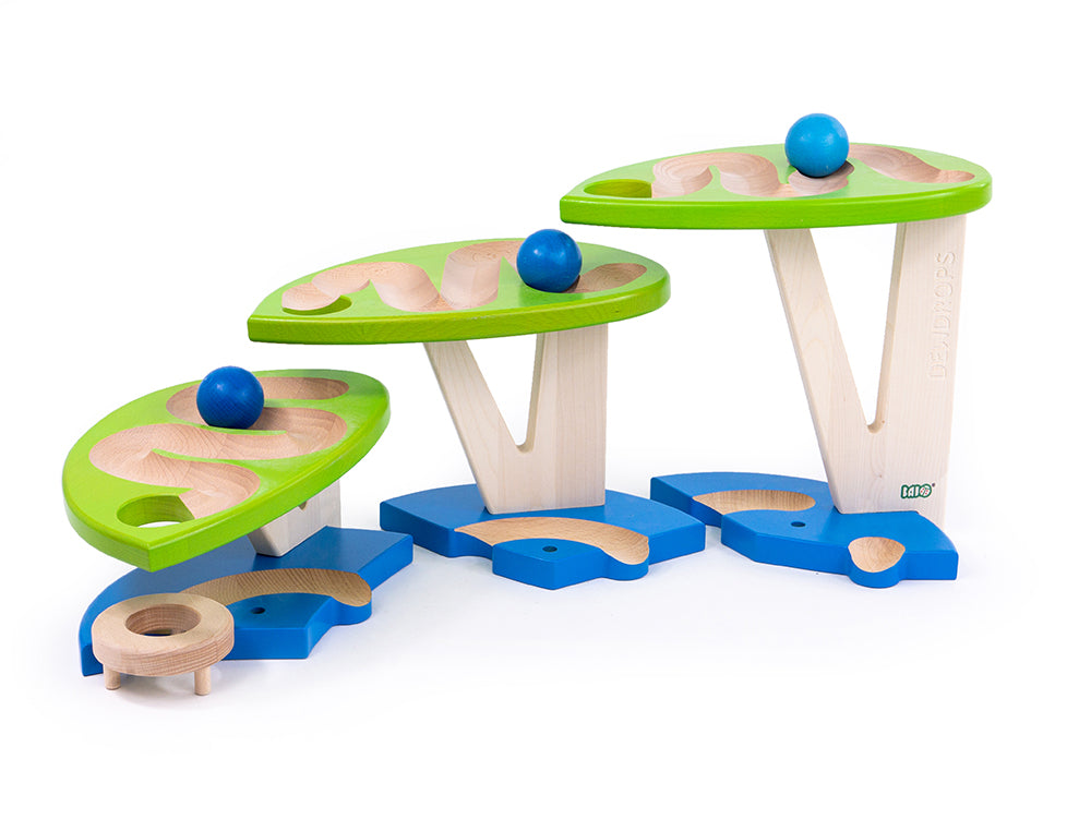 Wooden Ball Run - Blue Green