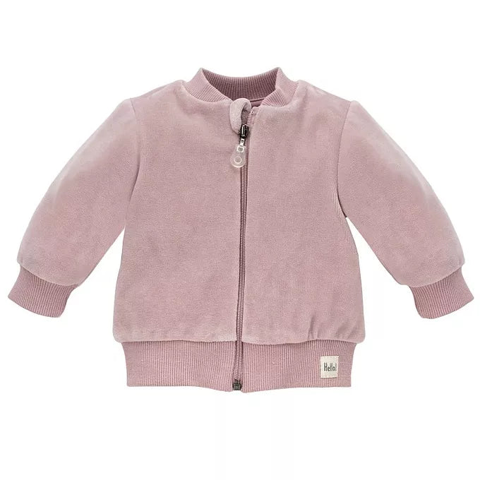 Velour Rennd Peysa - Hello Pink
