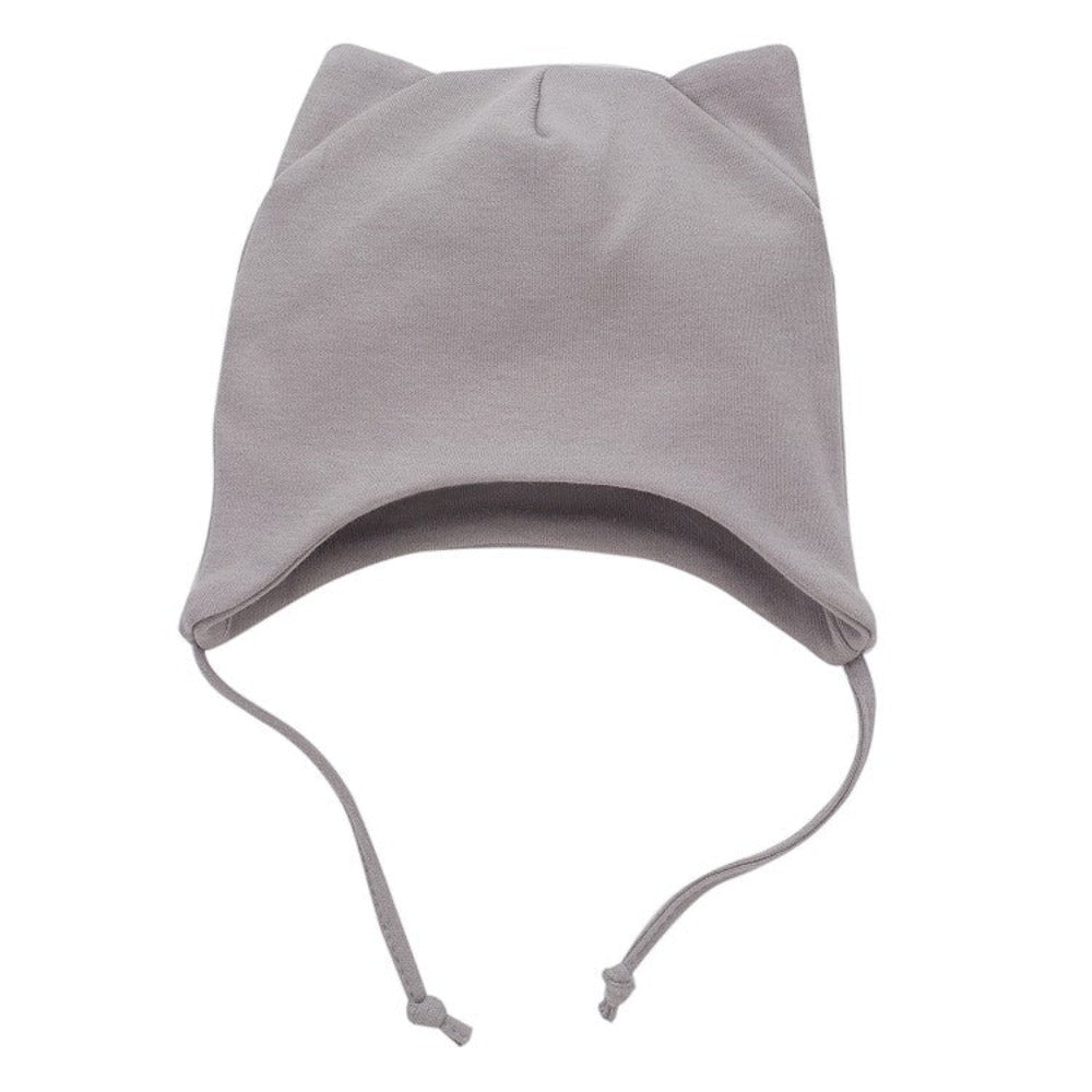 Ungbarnahúfa með kisueyrum - Gray