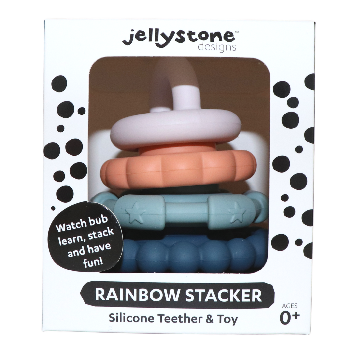 Staflturn & Nagdót - Rainbow Stacker & Teether (4 litir í boði)