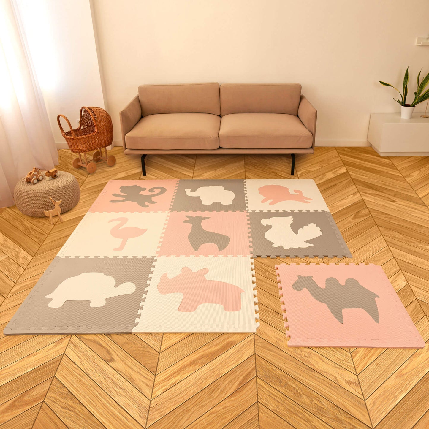 Púslmotta - Africa Pink XXL 180/180cm - FORPÖNTUN