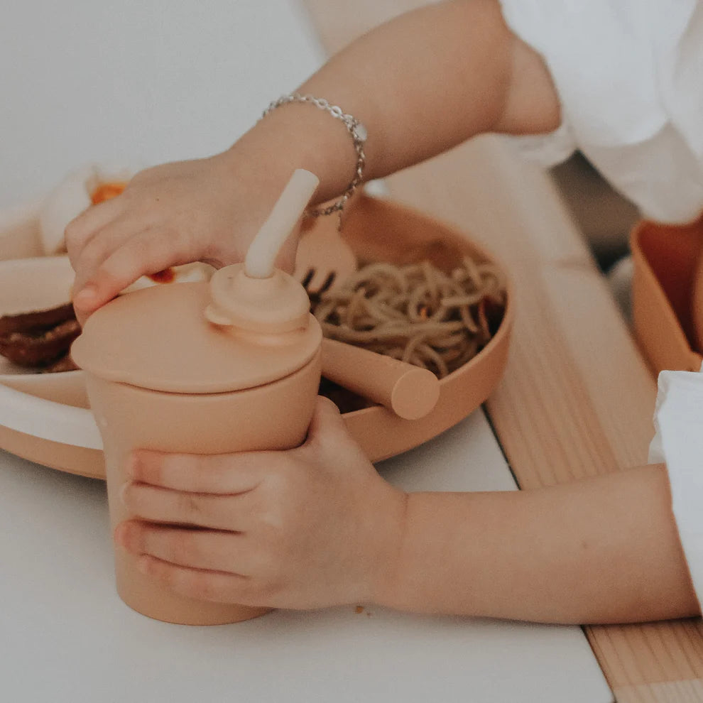 1-2-3! Sip Cup Sett - Mál með röri  - Gray